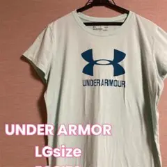 243 UNDER ARMOR Tシャツ レディース LG 水色 クルーネック