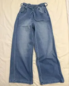 H&M ライトブルーデニム ワイドレッグパンツ