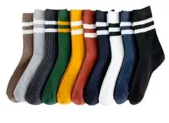 ❤️新品未使用　超お得商品ボーダー靴下メンズ10足まとめ売り　25㎝ ～ 27㎝