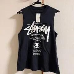 STUSSY グアム購入ノースリーブ Tシャツ ブラック