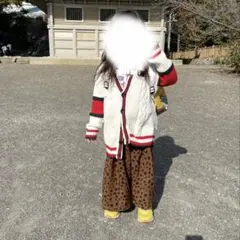 b.ROO レオパード柄 ワイドパンツ 90