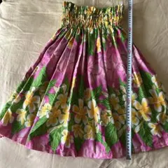フラダンス用パウスカート ピンク花柄60