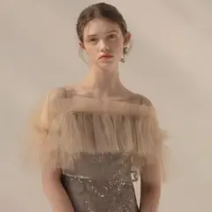 Leja チュールフリルボレロペイントマーメイドワンピースドレス