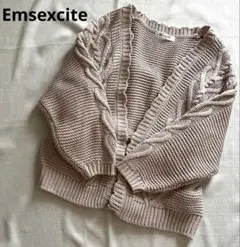 Emsexcite Mサイズ カーディガン ニット 秋春服 レディース ピンク
