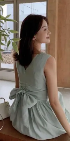 BIRTHDAY BASH ライトグリーン ノースリーブ ロングワンピース