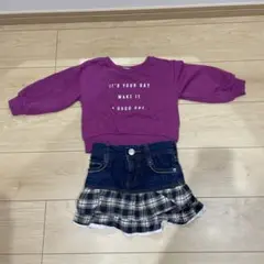 グローバルワーク紫トレーナー＆EDWINSOMETHINGデニスカ2枚セット