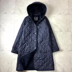 ラベンハム キルティング 36 ロングコート 裏ボア S ブランドン ネイビー