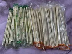 新品未開封 使い捨て割り箸 丸箸の割らない割り箸 つま楊枝無しと有り100本