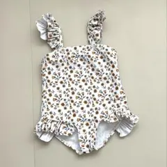 フリル付き花柄ベビー水着 9-12M