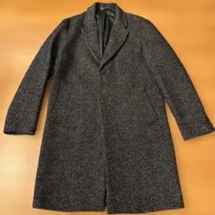 【ZARA ザラ】新品同様 ヘリンボーン チェスターコート ロングコート 黒 M