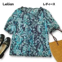 レリアン ペイズリー柄 シアーフリルブラウス Mサイズ相当 極美品