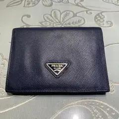 PRADA ネイビー 二つ折り財布