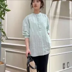 ひ*り様 美品☆SLOBEIENA ラミースキッパーシャツ ミントグリーン 