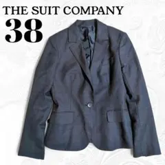 ザスーツカンパニー ウール混 チェックテーラードジャケット 総裏地 M グレー