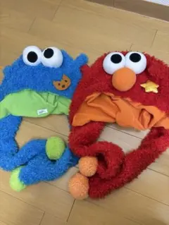 エルモ クッキーモンスター ファンキャップ フリース帽子