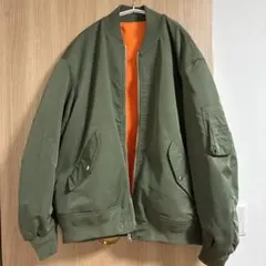 リバーシブル ボンバージャケット オリーブグリーン/オレンジ