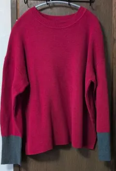 Live in comfort 袖バイカラーコットンニット