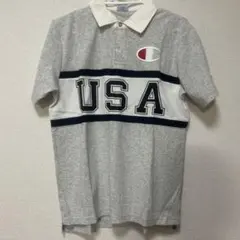 Champion USA ポロシャツ Mサイズ グレー