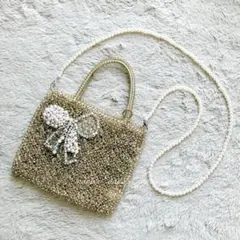 ANTEPRIMA アンテプリマ ナストロ スクエアS シルバーゴールド りぼん