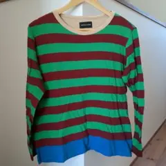 TSUMORI CHISATO ボーダーカットソー グリーン×ボルドーのサムネイル