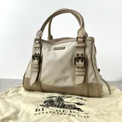 BURBERRY バーバリー トートバッグ タータンチェック キャンバス×レザー