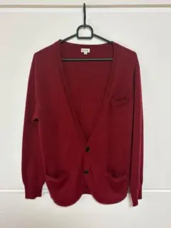 【Paul Smith】ボルドーレッド 無地カーディガン (薄手) Mサイズ