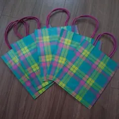 【新品】伊勢丹 チェック柄 ショッパー 5枚セット