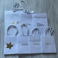 Dior ショッパー 2枚セット ホワイト チャーム リボン付　紙袋