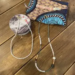 パールとビーズの2連ネックレス