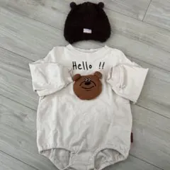 BREEZE Bpop ぷっくりボディオール　クマロンパース と帽子のset