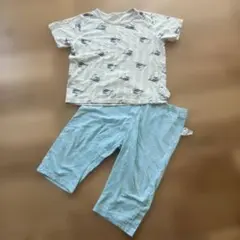 水色 動物柄 ベビーパジャマ (~95cm)