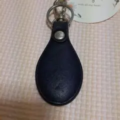 Polo黒 レザー キーホルダー エンボスロゴ