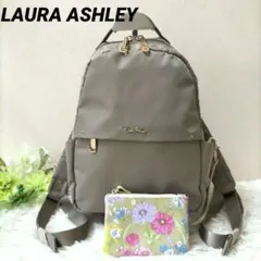 Laura Ashleyローラアシュレイ はっ水加工 ミニリュック ベージュ