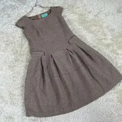 TOCCA トッカ (0) 総柄 千鳥柄 ワンピース バックファスナー