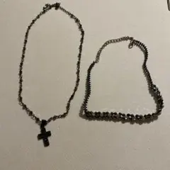 ブラッククロスペンダントネックレス
