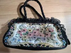 ボタニカル ゴブラン織り ヴィンテージ 花柄 バッグ 昭和レトロ