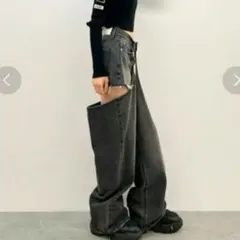 GYDA ジェイダ ハイウエストレイヤードデザイン2WAYデニムパンツ Sのサムネイル