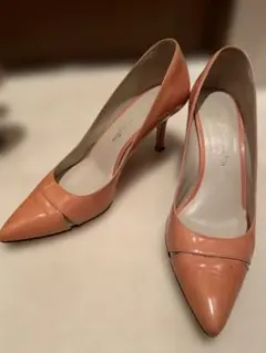 ピンクベージュ ポインテッドトゥ ハイヒール 23.5cm