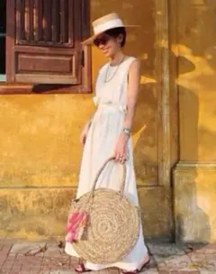 machatt ウエストギャザーオールインワン サロペット