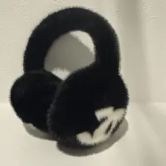 Chanel ファー耳あて 黒/白