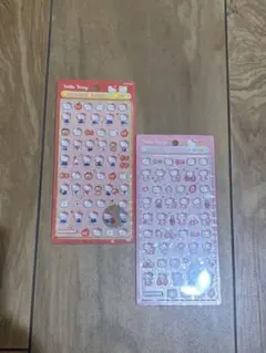 【正規品】ボンボンドロップシールmini ハローキティ　赤、ピンク2枚セット