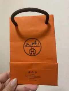 HERMES オレンジ紙袋 ロゴ入り ショッパー