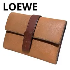 人気　ロエベ　折り財布　バーティカルウォレット　スモール　バイカラー　アナグラム