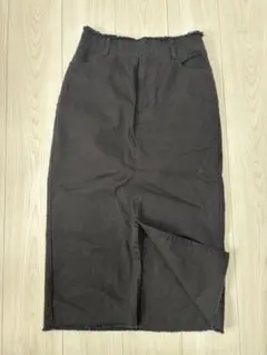 【美品】LOWRYS FARM タイトスカート スリット 黒 Lサイズ