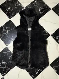 ブラックファーベスト フード付き y2k