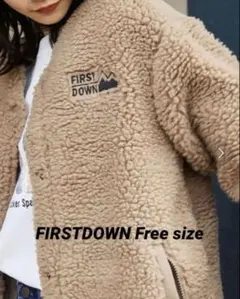 FIRST DOWN ボアジャケット ベージュ フリーサイズ