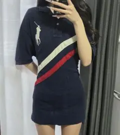 ラルフローレン ポロシャツ M ビッグポニー 　y2k 刺繍 平成 polo