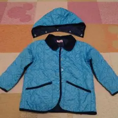 100cm 水色 キルティングジャケット フード付き