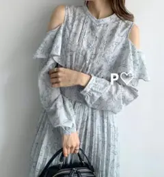 Olive des Olive フラワーオープンショルダーワンピース 花柄肩あき