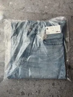 【新品未開封】GU バレルレッグジーンズ 標準丈 XL ブルー メンズ 33